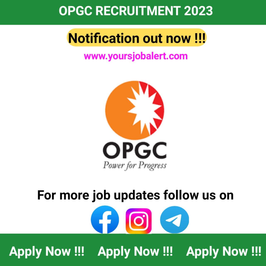 OPGC Graduate Engineer Trainee Recruitment 2023 : Notification out : Apply online for 20 posts : Download PDF : Free Job Alert : Odisha Jobs